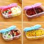 Meiyiu Food Storage Box Double Grids Kitchen Food Storage Box Cereal Container Kitchen Supplies Pink