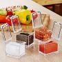 LaMei Yang Seasoning Rack Spice Pots, 4 Piece Acrylic Seasoning Box, Storage Container Condiment Jars - Cruet with Cover and Spoon, Easy to Clean