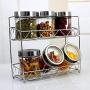 Kitchen glass storage jar set,Sealed cans seasoning box Seasoning jars Seven sets of tea storage bottle Configuration rack-A