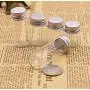 12 Bouteilles en Verre Transparents Portables pour Voyage, avec Caps en Aluminium Argenté pour Essences, Poudres, Crèmes, Pommades, Contenants de Rangement pour Cosmétiques et Maquillage (15ml/0.5oz)