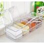 TOPCHANCES 4-Piece Clear Seasoning Box Spice Pots Storage