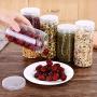 angel3292 3Pcs Round Food Storage Canisters, Kitchen Storage Box Food Sealed Cans Pot Jar Clear Tea Sugar Container 3pcs