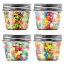 Novelinks 4 Ounce Clear Plastic Jars Containers With Screw On Lids - Refillable Round Empty Plastic Slime Storage Containers for Kitchen & Household Storage - BPA Free (20 Pack)