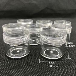 20gram/20ml Round Clear Empty Container Jars with Clear Screw Lids Bulk for Lotions, Lip Balm, Makeup Samples - BPA Free (24 Pack, Clear)