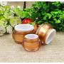 3PCS Gold 10ML 10g Empty Refillable Acrylic Cosmetic Cream Jar Pot Bottle Container Mask Make Up Tester Sample Glitter Travel Storage Box With Screw Lid