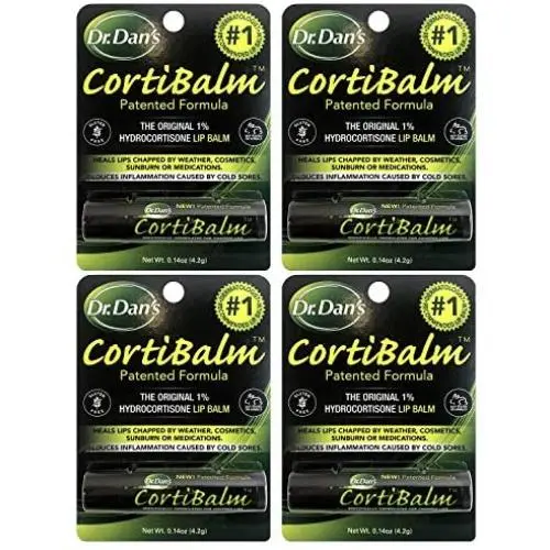 Dr. Dans Cortibalm Lip Balm for Chapped Lips, 4 Count
