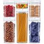 DuraHome FLiPLOCK Airtight Food Storage Containers 6 Piece Set - BPA Free Durable Clear Acrylic Container with Innovative Air Tight Handle Lid for Dry Goods Pantry Organization (Square)