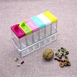 Spice Jar Seasoning Box 6Pcs/Set Kitchen Spice Storage Bottle Jars Transparent Salt Pepper Cumin Powder Box Tools Drop Ship