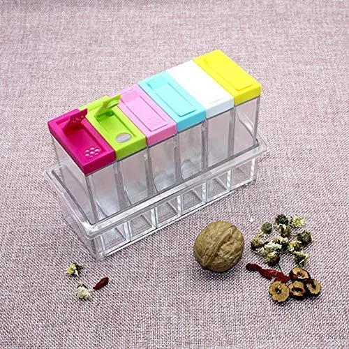 Gewürzsatz Set 6Pcs/Set Küchengewürz Lagergläser Transparente Salz Pfeffer Kreuzkümmel Pulver Box Werkzeuge Drop Ship