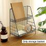 Feian 2 Tier Wire Basket Bathroom Organizer Shelves Cosmetic Makeup Organizer Dresser Countertop Storage Spice Rack Desktop Freestanding Jars Bottles Holder