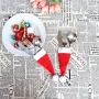 12Pcs Weihnachten Dekoratives Essbesteck Set mit Weihnachtsmüttersortierspindel