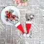 Holata 12Pcs Christmas Decorative Tableware Fork Set  Christmas Hat Storage Tool