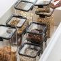 Food Storage Container With Lids,Transparent,Stackable Food Storage Containers With Airtight Lids,Cereal Storage Container Set With Bilateral Lock Buckle,Save Space,Durable,700ML