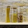 STACK UP Transparent Food Storage Canister - Safe Clear Borosilicate Glass Jar with Wooden Lid - Perfect Container for Kitchen Organization - Keeps Food Dry and Fresh (2 x 1600 ml (54.1 fl oz))