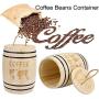 NszzJixo9 Wood Coffee Bean Container - Fresh Coffee Bean Airtight Container Wooden For Coffee Beans Grounds, Storage Jar with Airtight Seal Bamboo Lid