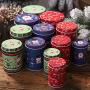 Kingkun Elegant 4Pcs/Set Round Shape Tinplate Empty Tins Storage Jar Containers Box for DIY, Dry Storage and Home Xmas Ornaments