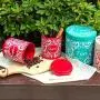 Kitchen Sealed Storage Tank Tea Cans Coffee Pot Sugar Bowl Container Metal Jars Seal Spice Organizer Storage,Red small