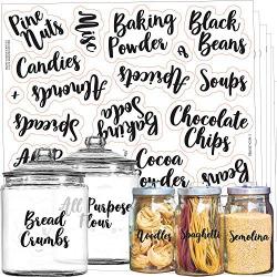 Talented Kitchen 135 Cursive Pantry Labels ? 135 Main Ingredients ? Food Pantry Label Sticker. Water Resistant Food Jar Labels. Jar Decals Pantry Organization Storage (Set of 135? Main Cursive Pantry)