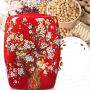 Großes Lebensmittel-Behälter-Haushaltsreis-Korb, Küchen-Reis-Aufbewahrungsbox, 5kg Fassungsvermögen, Keramik-Reis-Behälter mit Deckel, Weihnachtsgeschenk (Farbe: Rot, Größe: 33,5 x 24 cm)