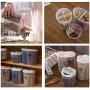Homespace 3 Pack Food Storage Containers with Lid, Petal Sealed Tank Dry Goods Food Storage Box Household Transparent Plastic Kitchen Grains Sealed Storage Jar