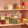 HEHGU 3-Pack Plastic Sealed Dispensers for Food Storage with Lids Stackable Cereal Containers (810 ML)