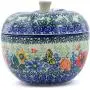 Poltierental aus Ton, 4? Zoll (10 cm) Apfelform, von Ceramika Artystyczna (Spring Butterfly Theme) – Limitierte Auflage + Echtheitszertifikat