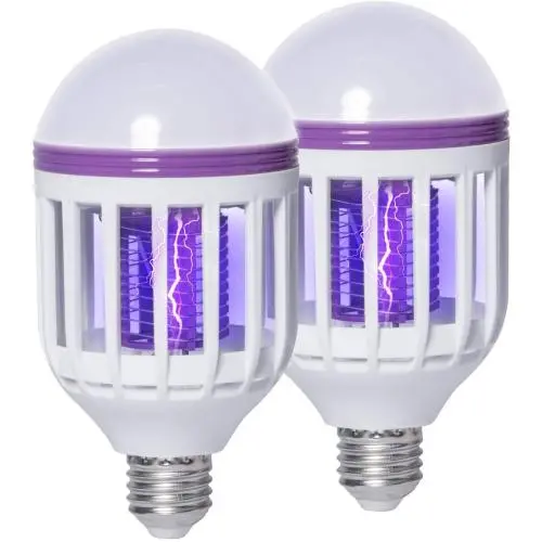 2er Pack Insektizide Birnen, 2-in-1 Mücken-Killer-Lampe, UV LED Mücken-Fliegen-Killer-Birne für Innen- und Außenbereich