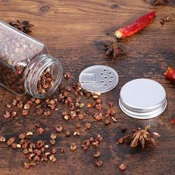 BESTONZON 12Pcs Glass Spice Jars with Shaker Lids - 4oz Square Empty Seasonings Bottles for Spice Herbs Small Items Storage and Organization