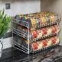 Smart Design Premium 3-Fächiger Doseorganizer mit verstellbaren Regalen - Stahl Metallrahmen - Für Konserven, Gläser, Kochzutaten – Küche (14,5 x 10,25 Zoll) [Weiß]
