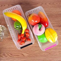 Organizer for Fridge Kitchen,2/3/4pcs Multifunctional Space Saver Slide Storage Box Under Shelf Rack Fruit Vegetables Dessert Holder (4pcs)