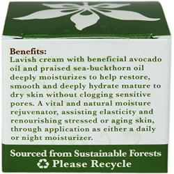 SanRe Organic Skinfood - Siesta Sunset - 100% USDA Organic Beneficial Avocado & Praised Sea-Buckthorn Cream For Dry to Mature Skin