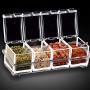 JINBEST Clear Seasoning Rack Spice Box Storage Container Condiment Spice Pots Jars