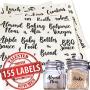 Talented Kitchen 155 Pantry Labels & Fridge ? 155 Cursive Labels, Supplementary Ingredients ? Food Jar Stickers Decal. Water Resistant Pantry Organization Storage (Set of 155? Non Main Cursive Pantry)