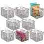 mDesign Farmhouse Decor Metal Wire Food Storage Organizer, Bin Basket with Handles for Kitchen Cabinets, Pantry, Bathroom, Laundry Room, Closets, Garage, 12" x 9" x 8" - 8 Pack - Bronze mDesign Farmhouse Decor Metal Wire Food Storage Organizer, Bin Basket with Handles for Kitchen Cabinets, Pantry, Bathroom, Laundry Room, Closets, Garage, 12" x 9" x 8" - 8 Pack - Bronze