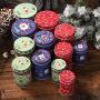 SuperCS 4Pcs/Set Round Shape Tinplate Empty Tins Storage Jar Containers Holiday Home Decorations