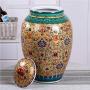 Kitchen Rice Barrels Ceramic Jars Grain Storage Container Rice Bucket Ceramic Storage Tanks (Color : Yellow, Size : 28x28x40cm)