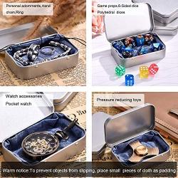 Les yeu (12pcs) Storage Box Metal Hinged Tin Box Container Mini Portable Small Storage Container Kit Tin Box Container Small Jar with Lid (3.7x2.3x0.8 inches).