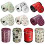 CHUANGLI Round Tea Tins Mini Metal Candy Trinket Tin Colorful Home Kitchen Storage Containers & Jars Cherry Pattern