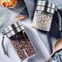 Kitchen Seasoning Box Set, Household Salt Cans Oil Pot Msg Storage Box With Storage Rack Clear Glass Spice Jars-b