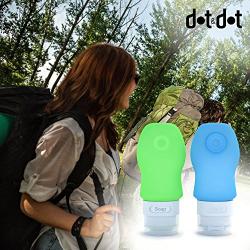 Dot&Dot Travel Bottles - 4 Piece Set of 2 oz Leak Proof Travel Containers for Travel Size Toiletries