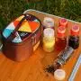 Kissybride Tragbares Outdoor-Gewürze & Gläser Set Küchenwerkzeug Organizer Behälter mit Aufbewahrungsbeutel für Grillen, Camping, Wandern, 6PCS