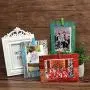 JUSTDOLIFE 9er Papierschnitte Rahmen Kreatives DIY Hängefoto-Rahmen mit Klammern und Schnur