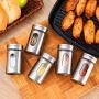 For Spice - Glass Spice Bottle Sauce Storage Jar Seasoning Herbs Container Condiment Holder Bbq Cooking Accessories Kitchen Organizer
