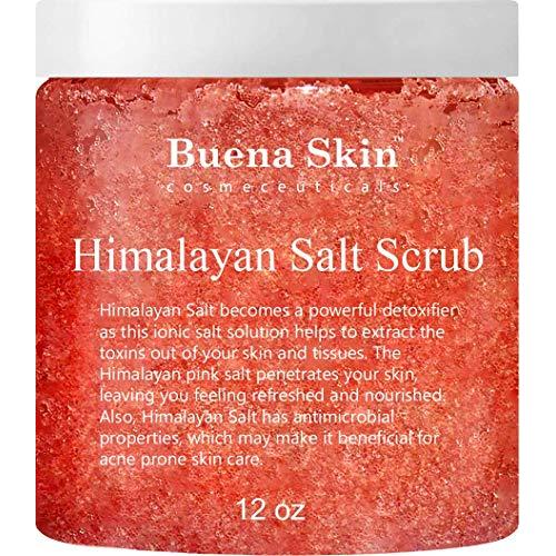 Himalayan Salt Body Scrub with Lingonberry | Exfoliating Salt Scrub to Exfoliate & Moisturize Skin, Deep Cleansing, 12 Ounce Buena Skin