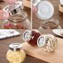 LUCKSTAR Glass Storage Jar - Clear Glass Food Spice Kitchen Storage Container with Metal Lid Spice Bottles Condiment Jar for Sugar/Coffee/Tea and Favors Object Accessories Storage (Set of 2)
