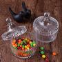 Rachels Choice Glass Covered Storage Jar Candy Dish Box (Diameter 3.9 Inch), Pack of 2
