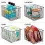 mDesign Farmhouse Decor Metal Wire Food Storage Organizer, Bin Basket with Handles for Kitchen Cabinets, Pantry, Bathroom, Laundry Room, Closets, Garage, 12" x 9" x 8" - 8 Pack - Bronze