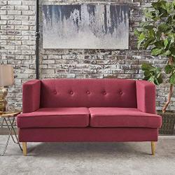 Christopher Knight Home Muraco Mid Century Modern Fabric Loveseat (Deep Red)