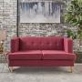 Christopher Knight Home Muraco Mid Century Modern Fabric Loveseat (Deep Red)