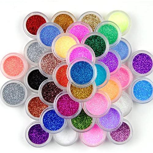 Surepromise 45 Colors Eyeshadow Makeup Nail Art Pigment Glitter Dust Powder Set